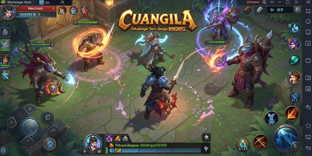 Screenshot gameplay <strong>CUANGILA</strong> menampilkan aksi seru dalam pertempuran MMORPG.