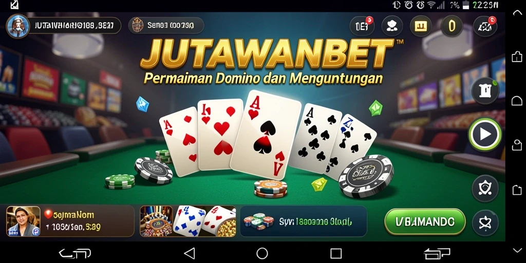 Tampilan seru saat bermain Domino di JUTAWANBET.