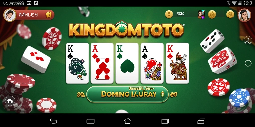 Tampilan gameplay seru dari KINGDOMTOTO saat bermain Domino.