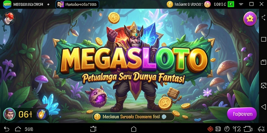 Tampilan menakjubkan dari gameplay RPG MEGASLOTO yang seru.