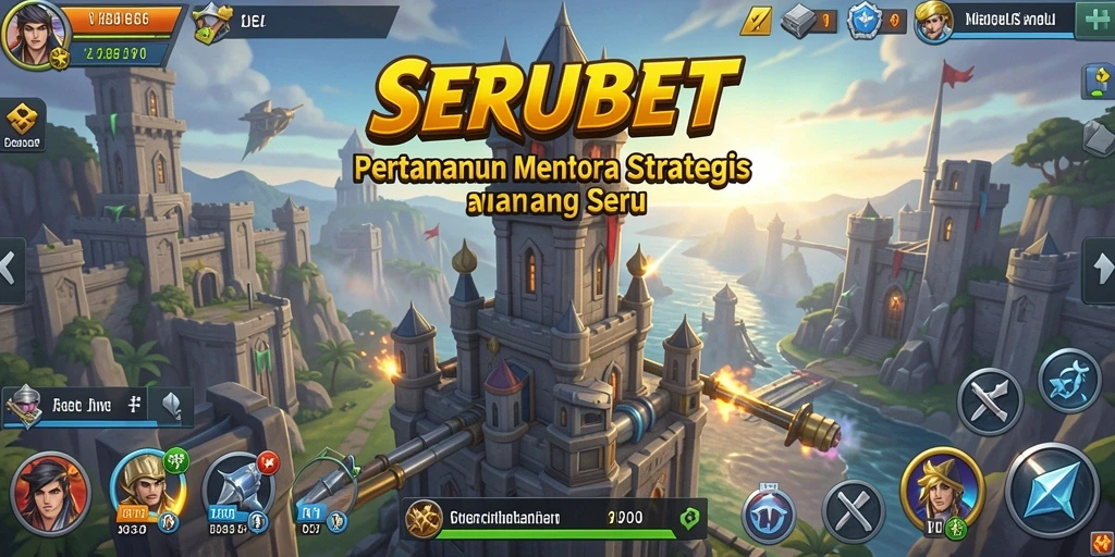 Tampilan seru gameplay Tower Defense SERUBET yang menantang.