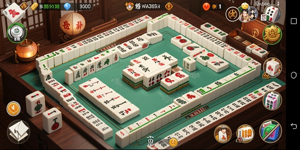 Tampilan gameplay seru dari WA369 yang menampilkan Mahjong klasik.