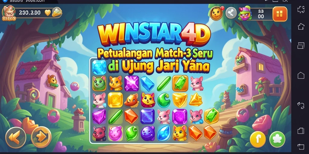 Gameplay seru di WINSTAR4D dengan tantangan Match-3 yang menarik.