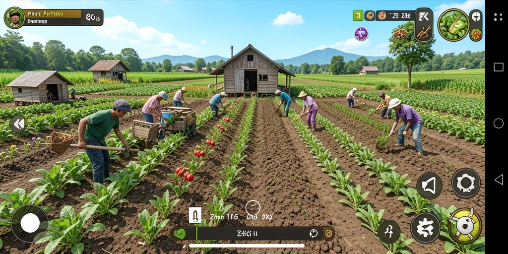 Tampilan gameplay ZK6 yang menarik dalam dunia pertanian.